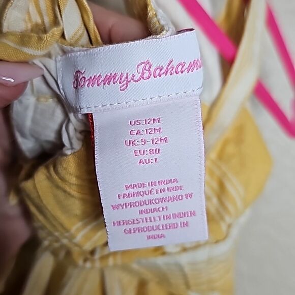 Tommy Bahama 12M Yellow Ivory stripe Jumpsuit Romper - Picture 5 of 5
